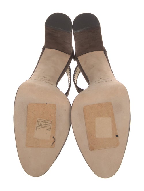 Jimmy Choo Suede Leather Trim Embellishment D'Orsay Pumps