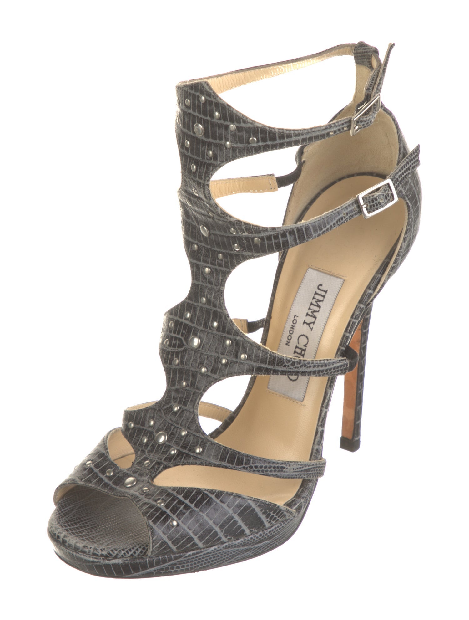 Jimmy Choo Leather Studded Accents Gladiator Sandals