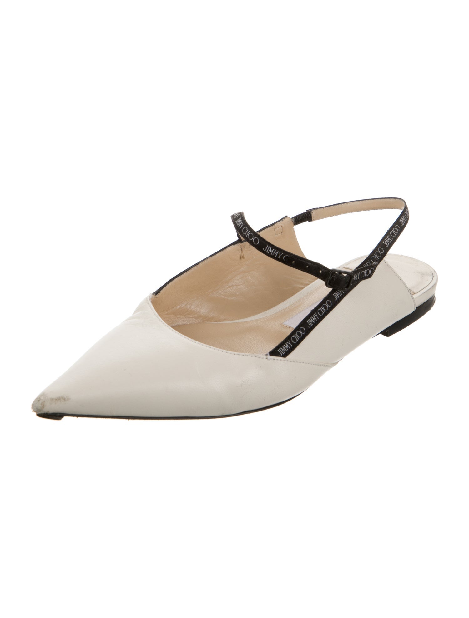 Jimmy Choo Leather Slingback Flats