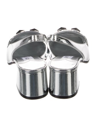 Jimmy Choo Patent Leather Chain-Link Accents Slingback Pumps