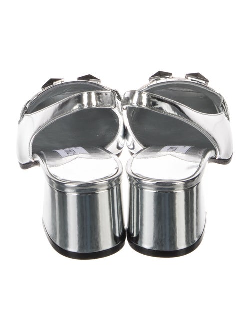 Jimmy Choo Patent Leather Chain-Link Accents Slingback Pumps