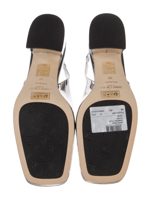 Jimmy Choo Patent Leather Chain-Link Accents Slingback Pumps