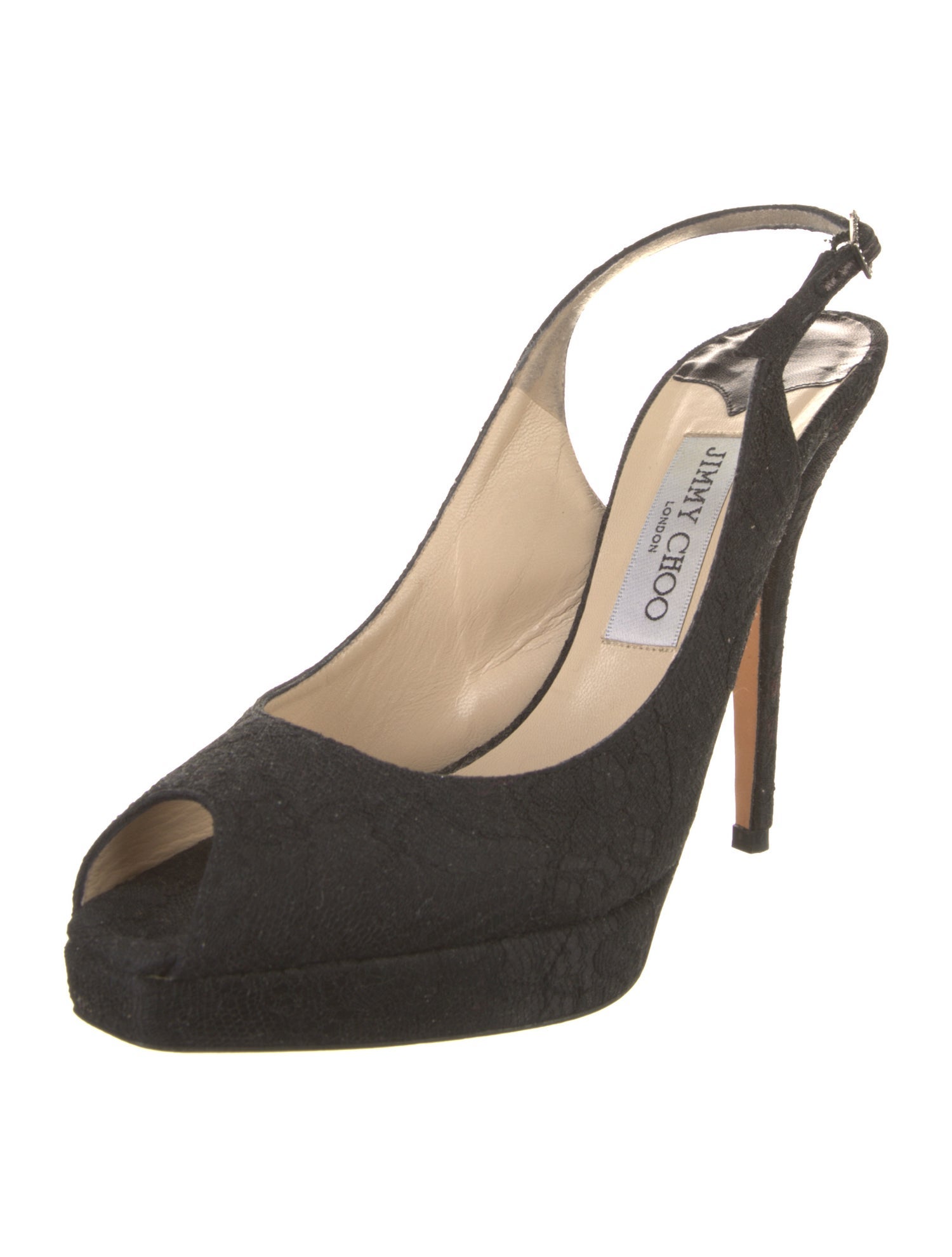 Jimmy Choo Canvas Crystal Embellishments Slingback Pumps