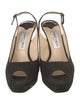 Jimmy Choo Canvas Crystal Embellishments Slingback Pumps