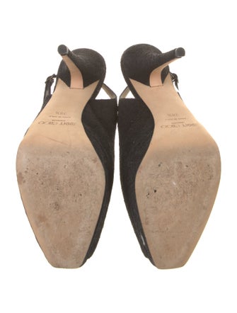 Jimmy Choo Canvas Crystal Embellishments Slingback Pumps