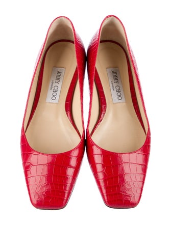 Jimmy Choo Embossed Leather Ballet Flats