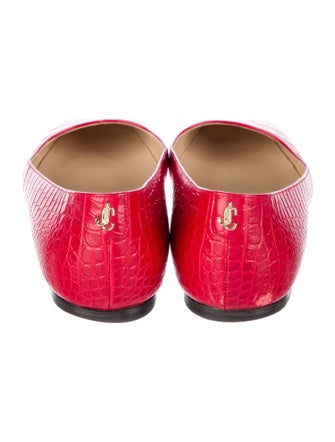 Jimmy Choo Embossed Leather Ballet Flats