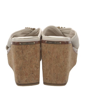 Jimmy Choo Leather Crystal Embellishments Slides