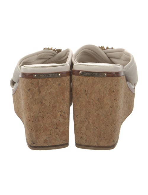 Jimmy Choo Leather Crystal Embellishments Slides