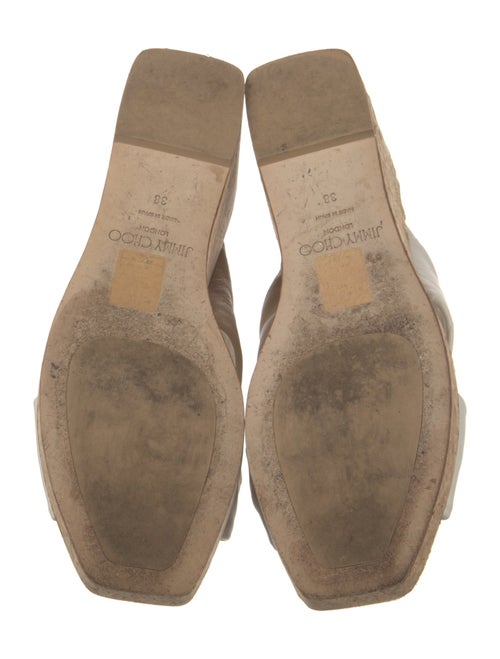 Jimmy Choo Leather Crystal Embellishments Slides