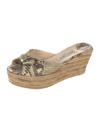 Jimmy Choo Snakeskin Animal Print Espadrilles