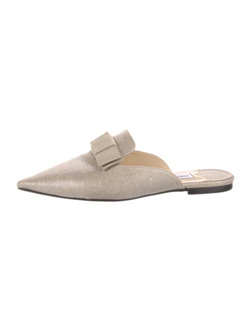 Jimmy Choo Canvas Bow Accents Mules