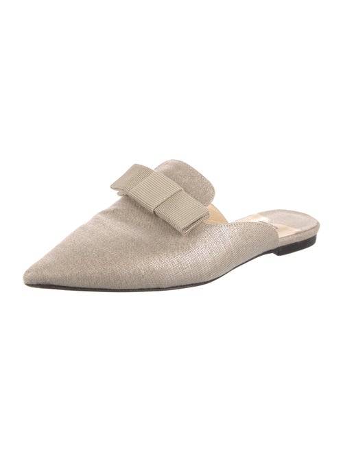 Jimmy Choo Canvas Bow Accents Mules