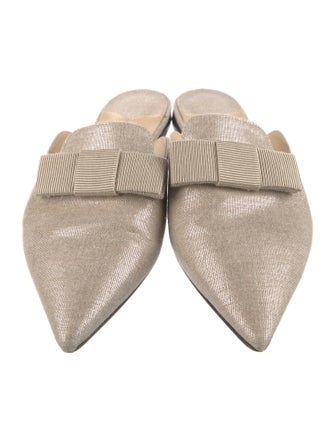 Jimmy Choo Canvas Bow Accents Mules