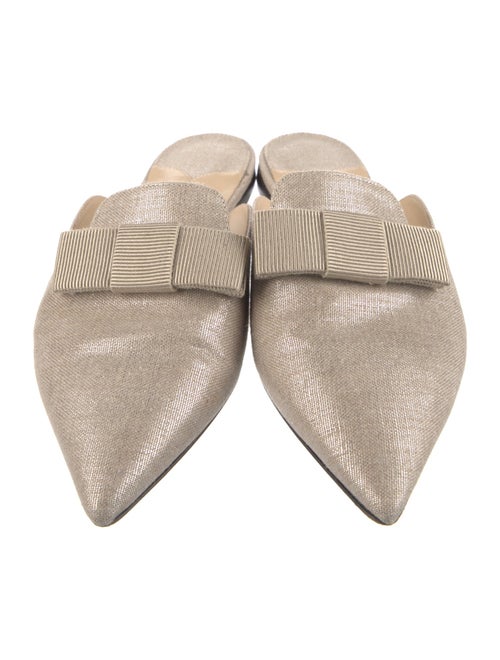 Jimmy Choo Canvas Bow Accents Mules