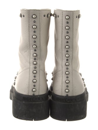 Jimmy Choo Leather Printed Combat Boots