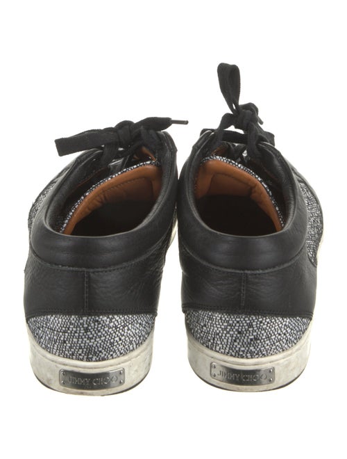 Jimmy Choo Canvas Leather Trim Embellishment Sneakers