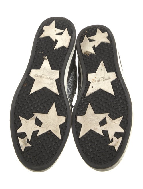 Jimmy Choo Canvas Leather Trim Embellishment Sneakers