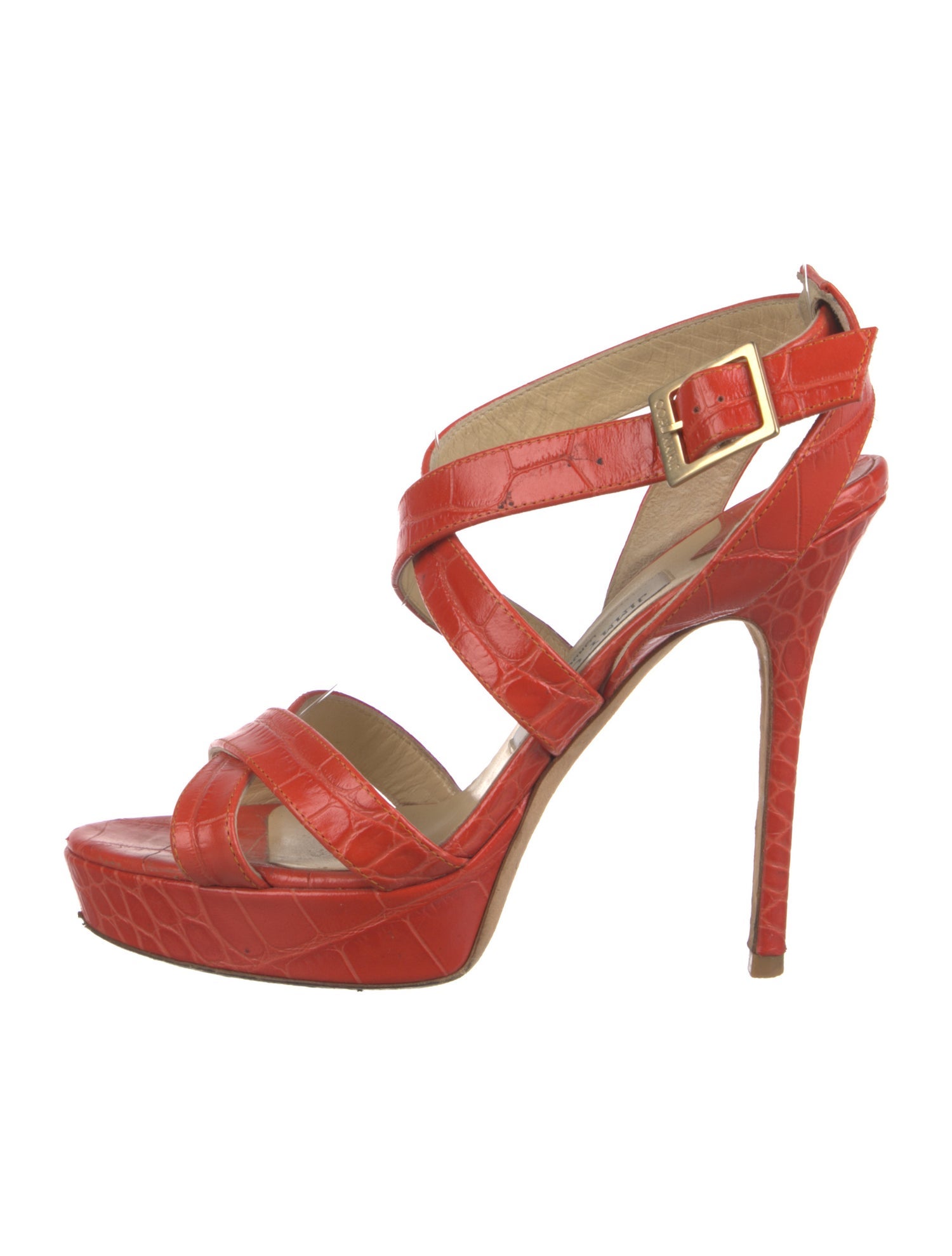 Jimmy Choo Embossed Leather Sandals