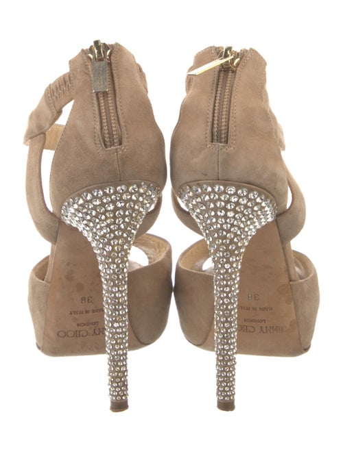 Jimmy Choo Suede Crystal Embellishments D'Orsay Pumps