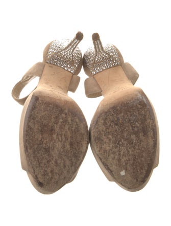 Jimmy Choo Suede Crystal Embellishments D'Orsay Pumps