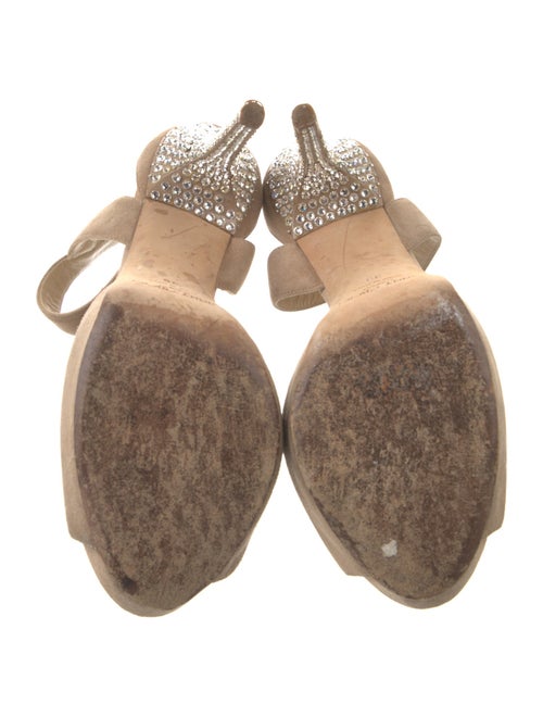 Jimmy Choo Suede Crystal Embellishments D'Orsay Pumps