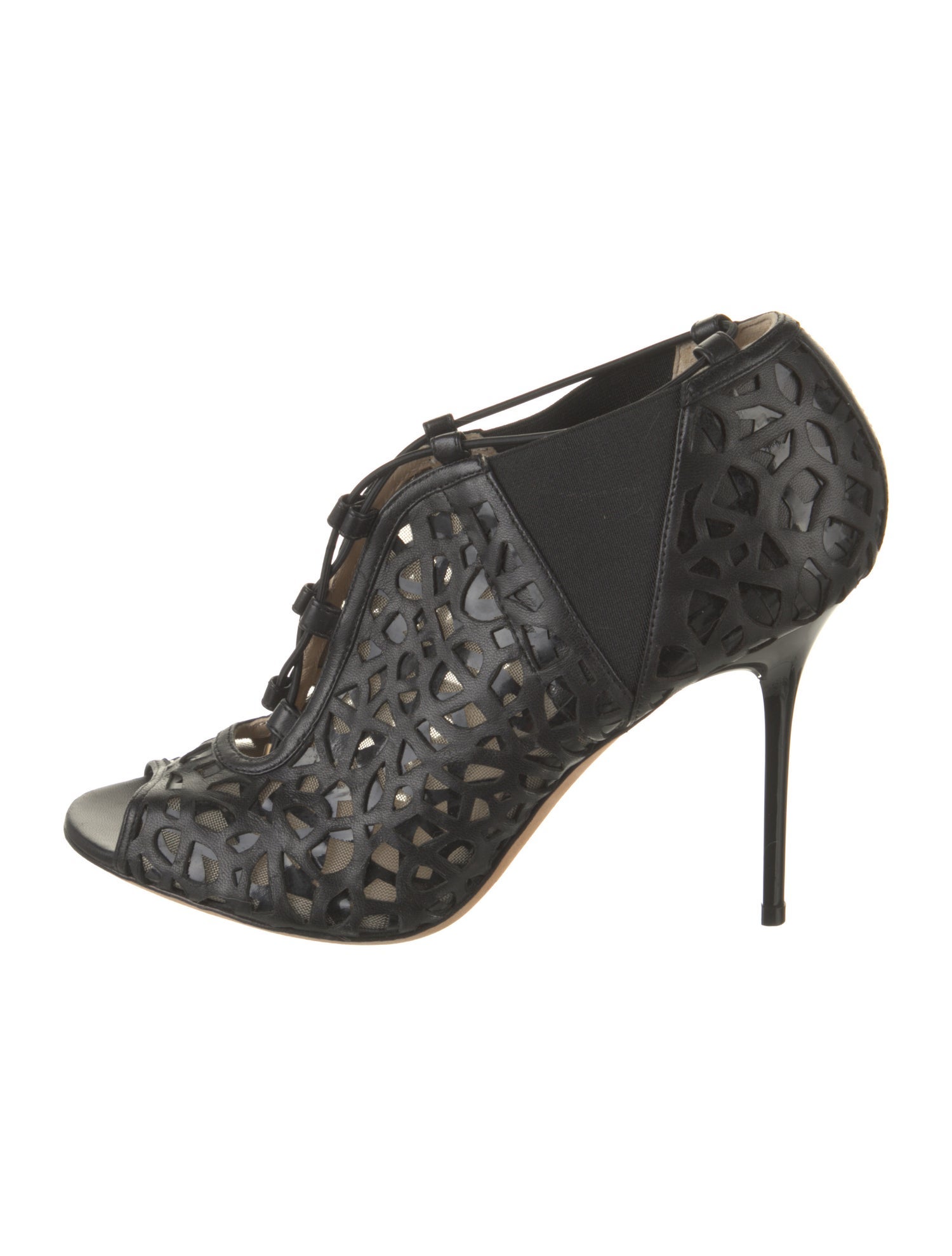 Jimmy Choo Leather Mesh Accents Pumps