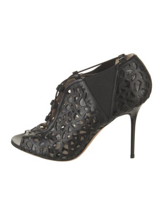 Jimmy Choo Leather Mesh Accents Pumps