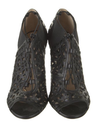 Jimmy Choo Leather Mesh Accents Pumps