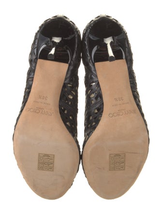 Jimmy Choo Leather Mesh Accents Pumps