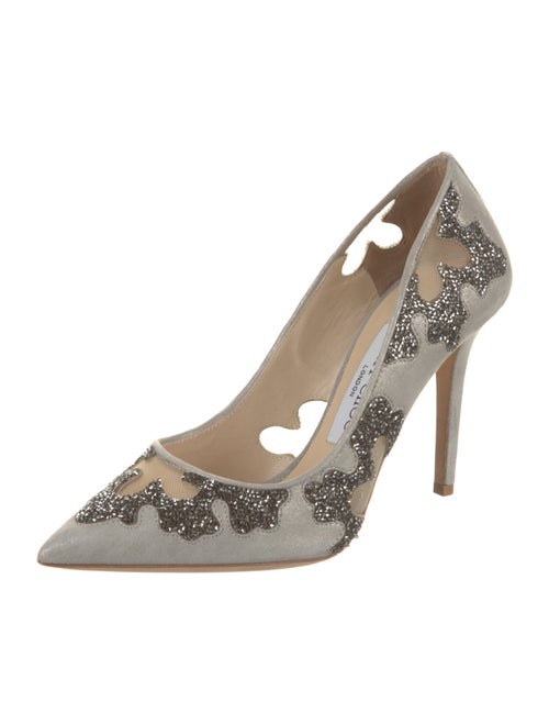 Jimmy Choo Suede Mesh Accents Pumps