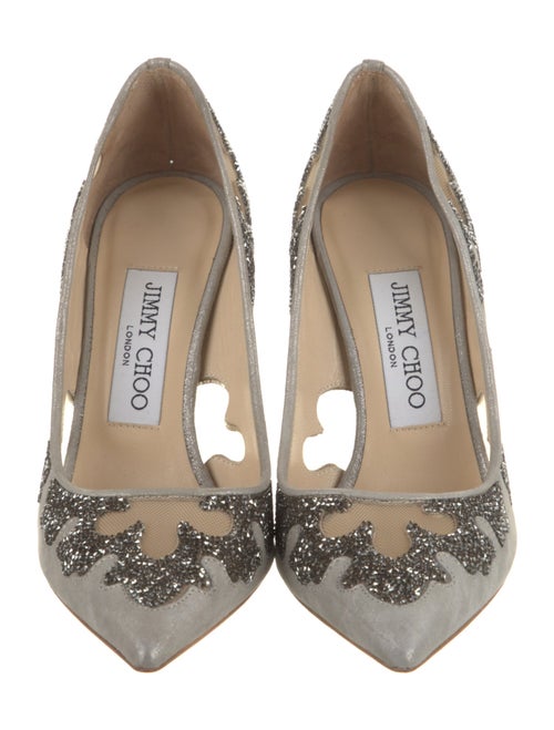 Jimmy Choo Suede Mesh Accents Pumps