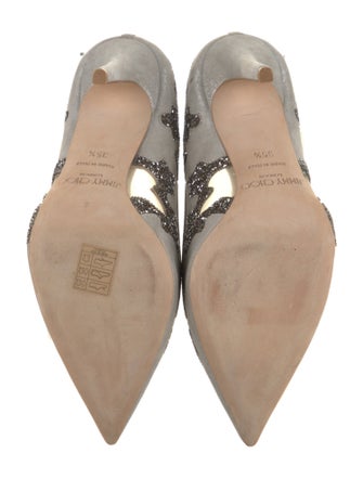 Jimmy Choo Suede Mesh Accents Pumps