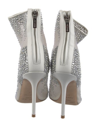 Jimmy Choo Mesh Crystal Embellishments Boots