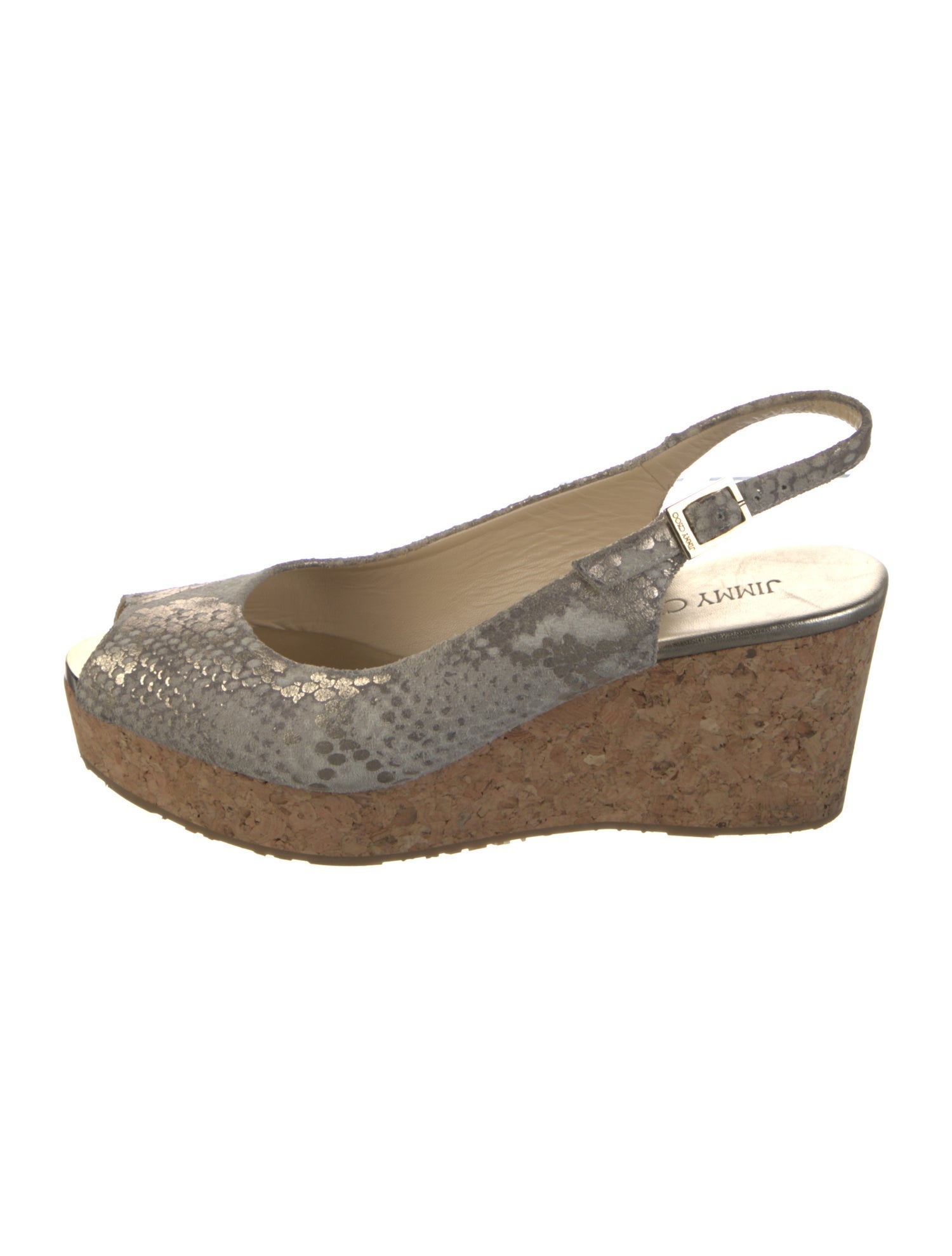 Jimmy Choo Leather Animal Print Slingback Pumps