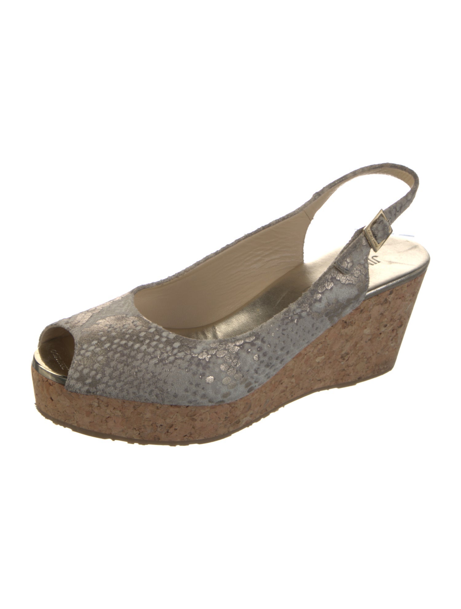 Jimmy Choo Leather Animal Print Slingback Pumps