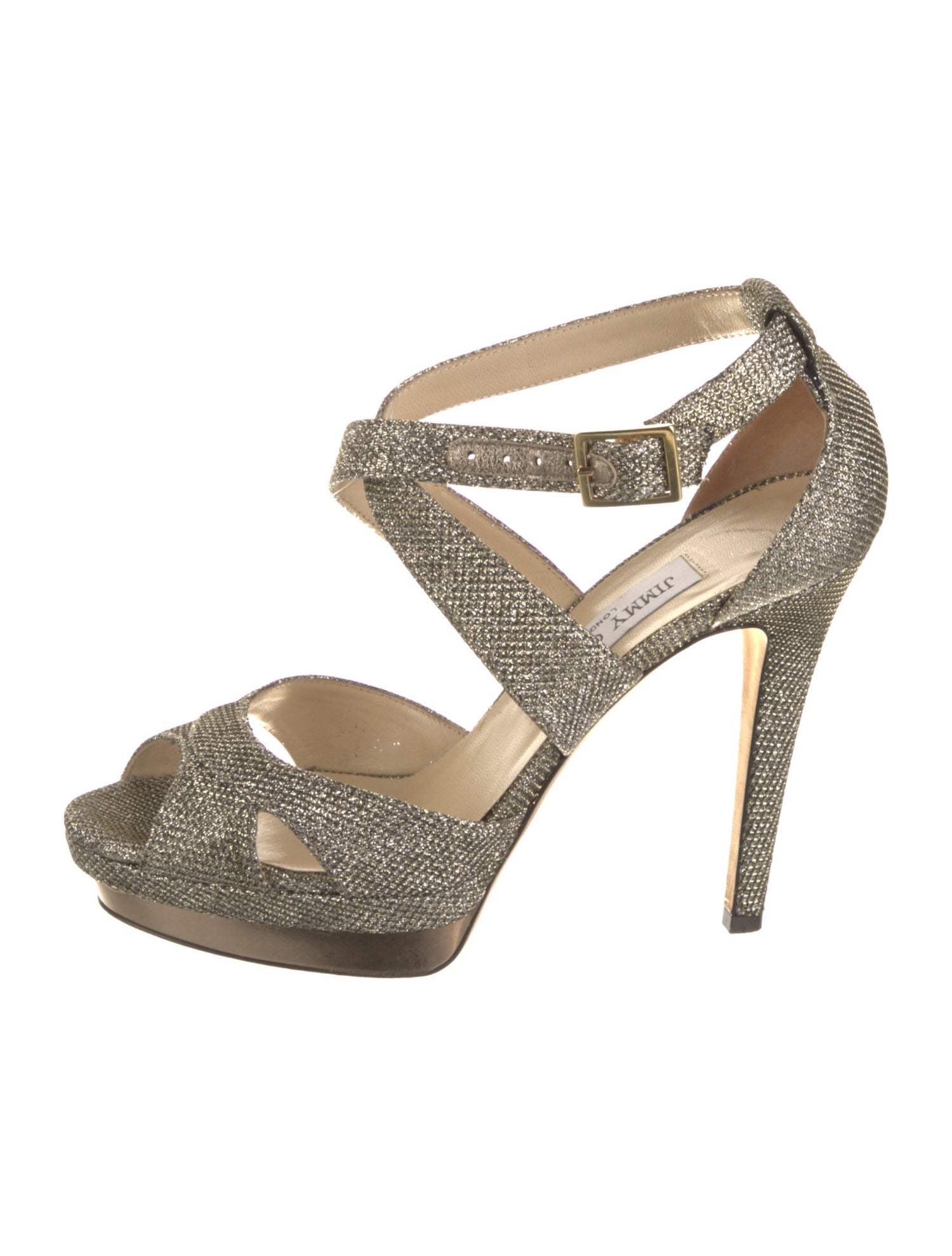 Jimmy Choo Glitter Glitter Accents T-Strap Pumps