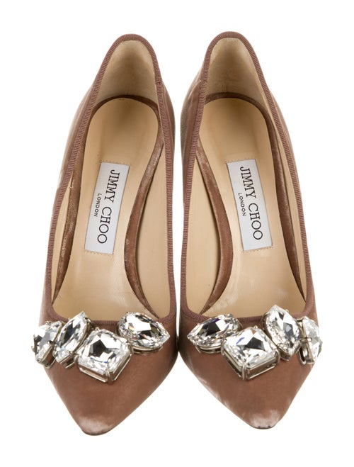 Jimmy Choo Velvet Crystal Embellishments Pumps