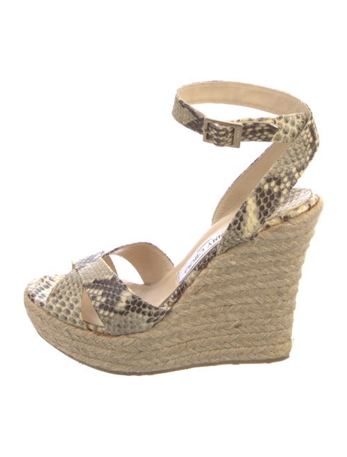 Jimmy Choo Embossed Leather Animal Print Espadrilles