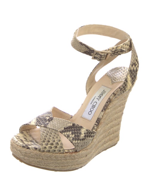 Jimmy Choo Embossed Leather Animal Print Espadrilles
