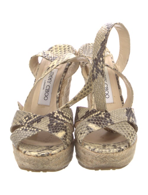 Jimmy Choo Embossed Leather Animal Print Espadrilles