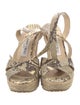 Jimmy Choo Embossed Leather Animal Print Espadrilles