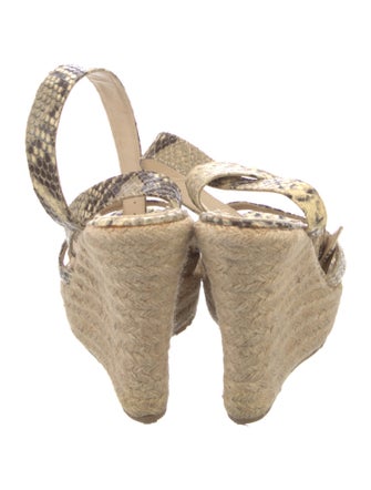 Jimmy Choo Embossed Leather Animal Print Espadrilles