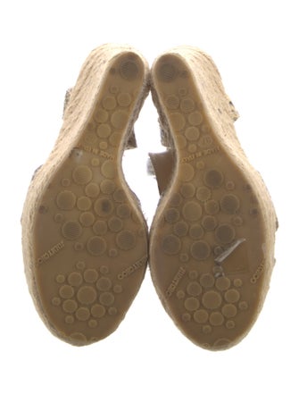 Jimmy Choo Embossed Leather Animal Print Espadrilles