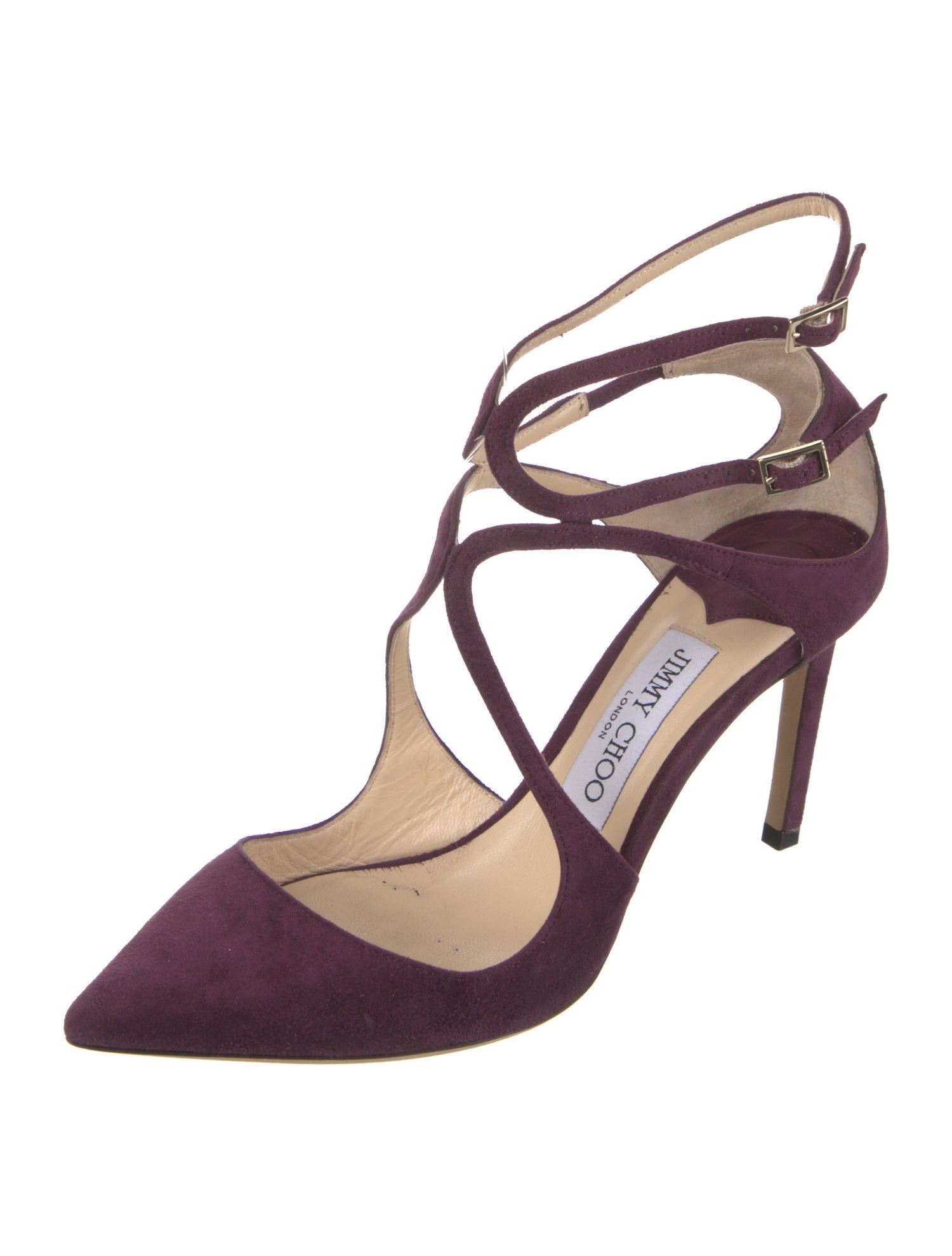 Jimmy Choo Suede Leather Trim Embellishment Pumps