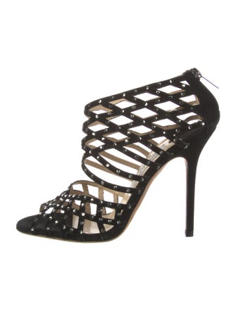 Jimmy Choo Suede Crystal Embellishments Sandals