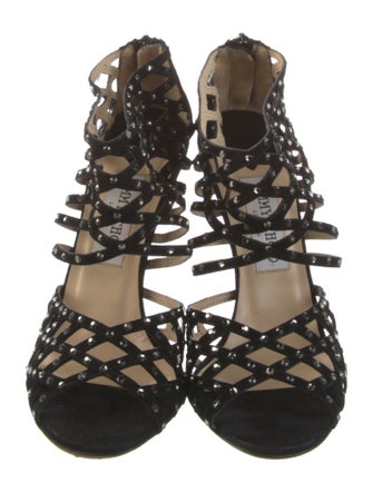 Jimmy Choo Suede Crystal Embellishments Sandals