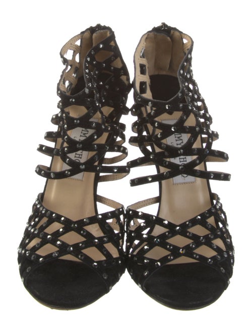 Jimmy Choo Suede Crystal Embellishments Sandals