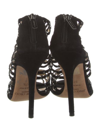 Jimmy Choo Suede Crystal Embellishments Sandals