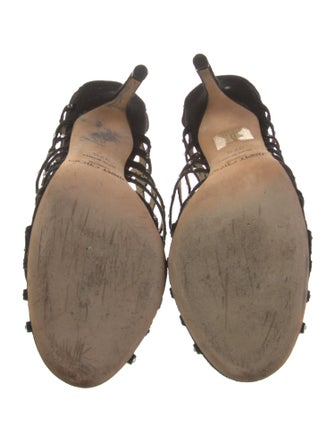 Jimmy Choo Suede Crystal Embellishments Sandals